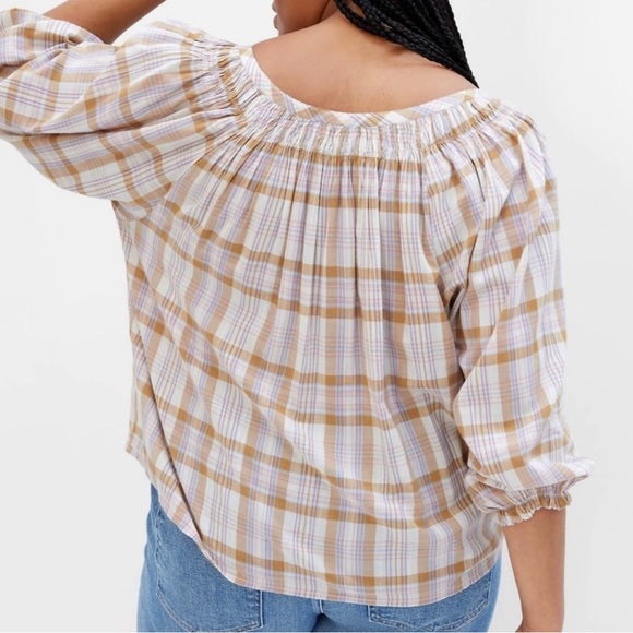 Gap Khaki Plaid Button Down Top - Picture 2 of 8